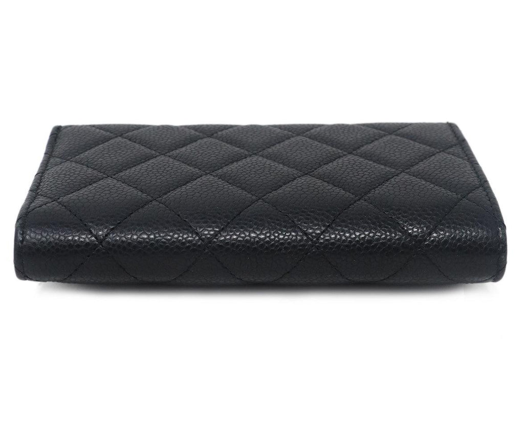 Chanel Black Quilted Caviar Leather Wallet 2