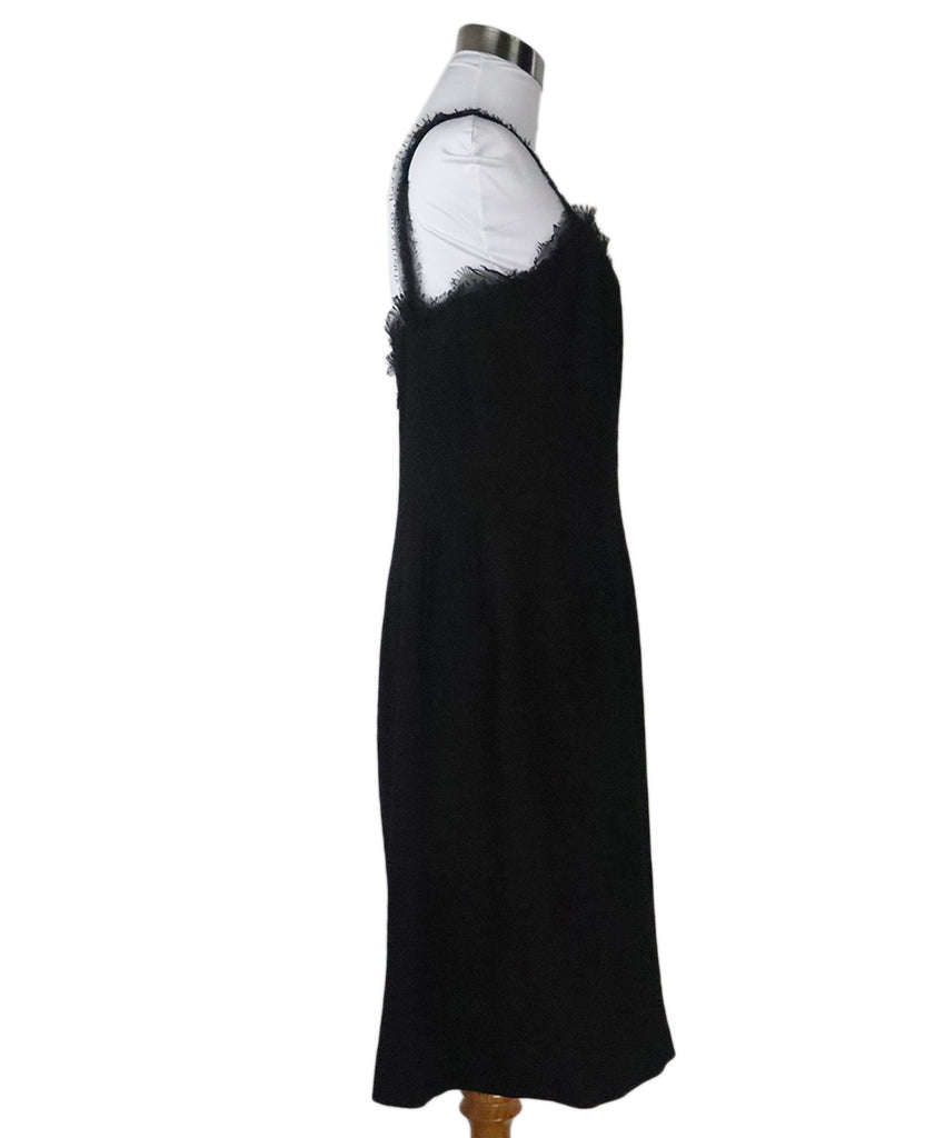 Chanel Black Wool & Chiffon Trim Dress 1