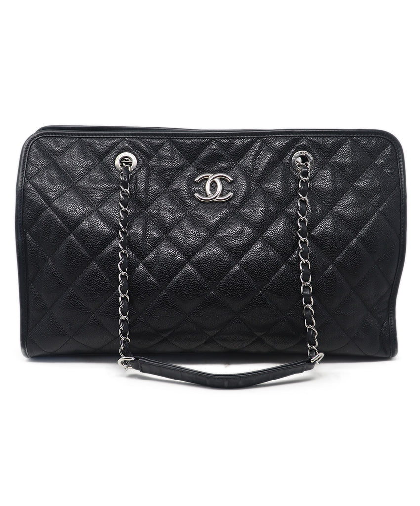 Chanel Black Caviar Leather French Riviera Tote 