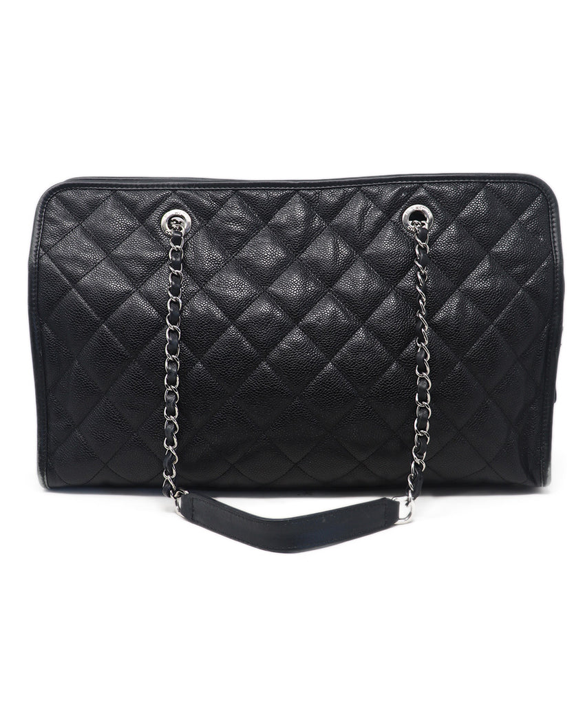 Chanel Black Caviar Leather French Riviera Tote 2