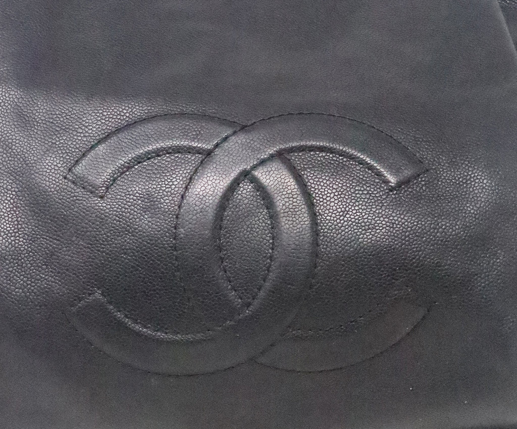 Chanel Black Leather Logo Tote 8