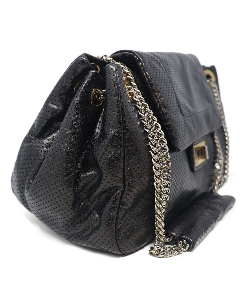 Chanel Black Perforated Leather Shoulder Bag 1