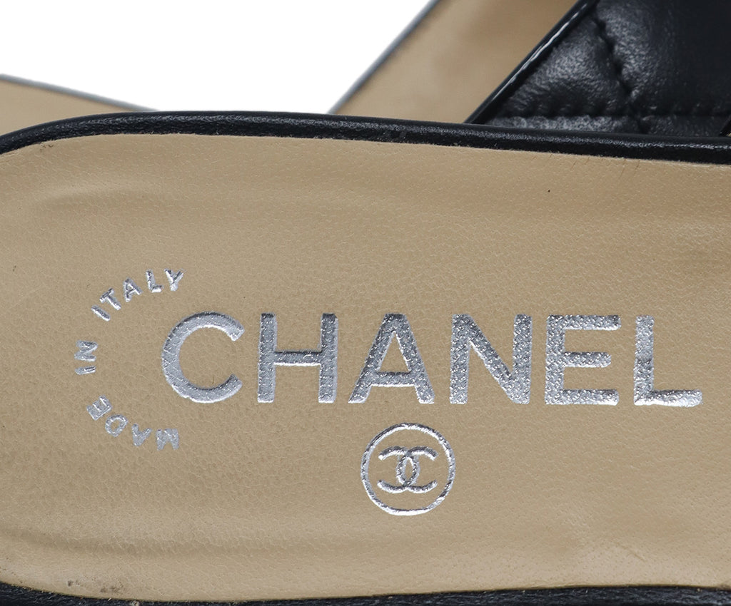 Chanel Black Leather & Suede Mules 5