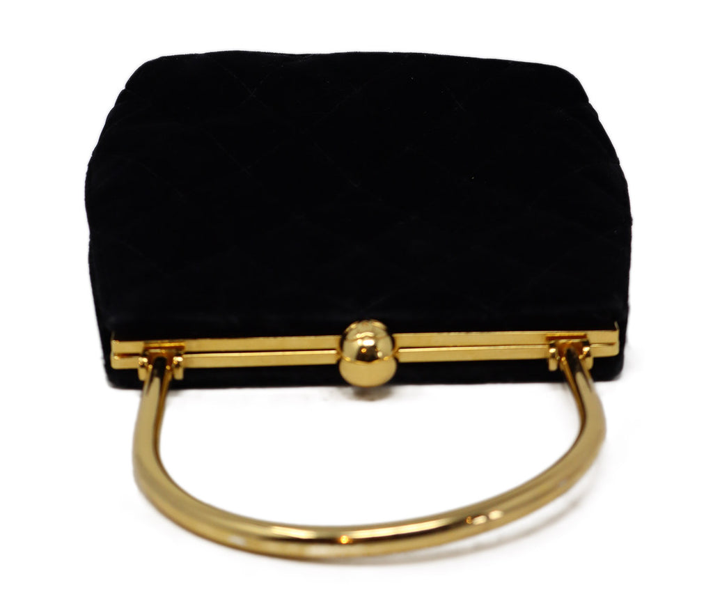 Chanel Vintage Black Velvet Handbag 4