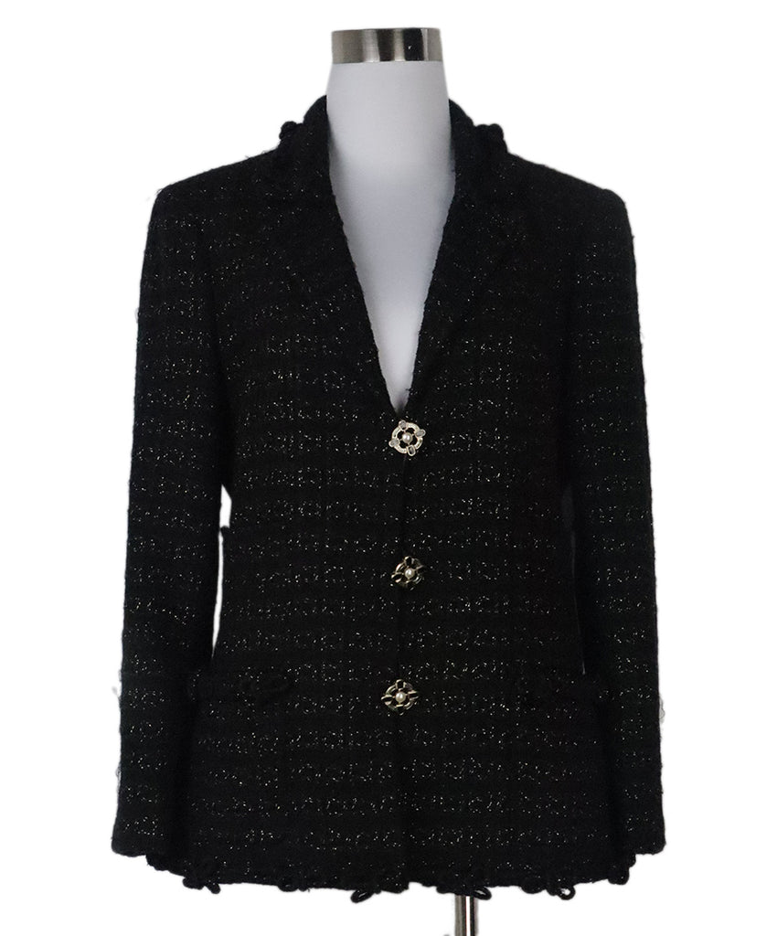 Chanel Black & Gold Tweed Jacket 
