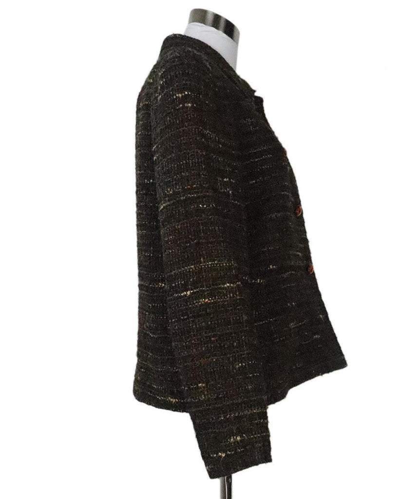 Chanel Brown & Green Tweed Blazer 1