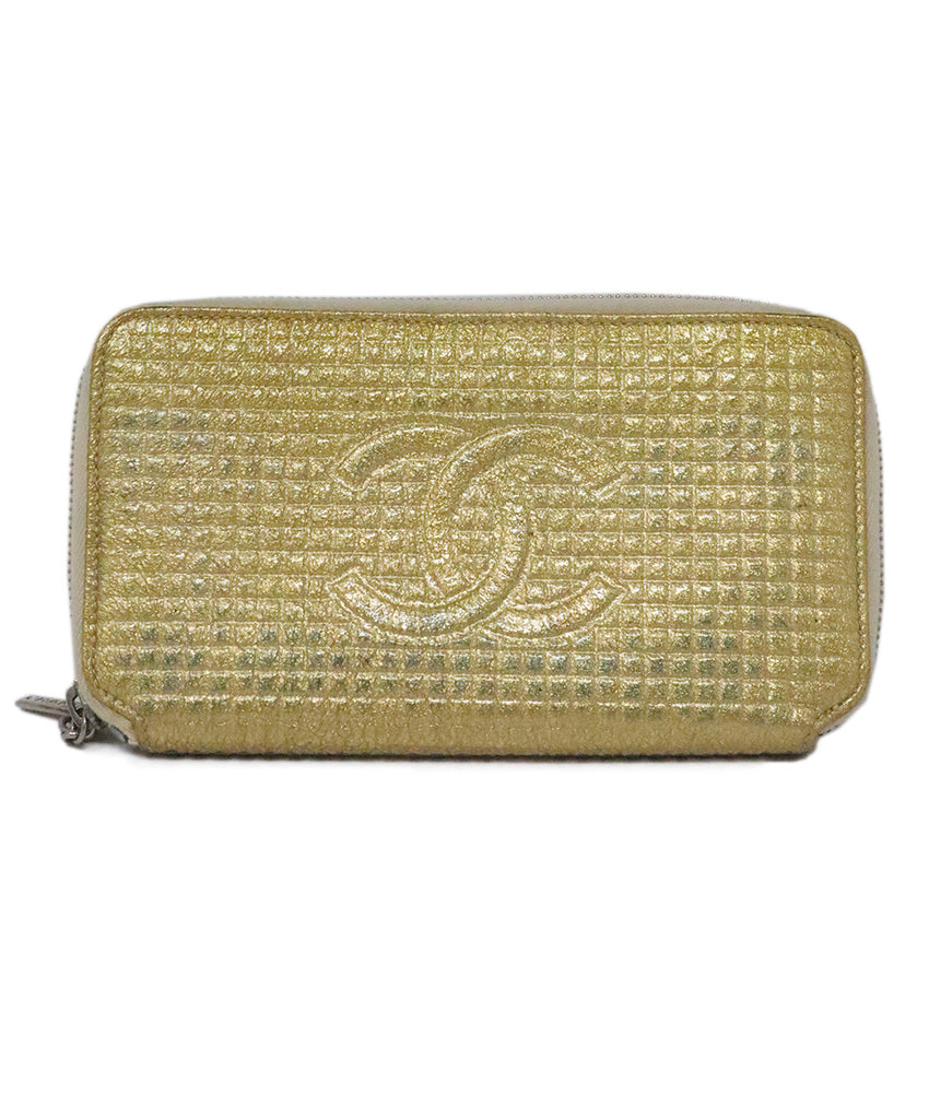 Chanel Metallic Gold Leather Wallet 