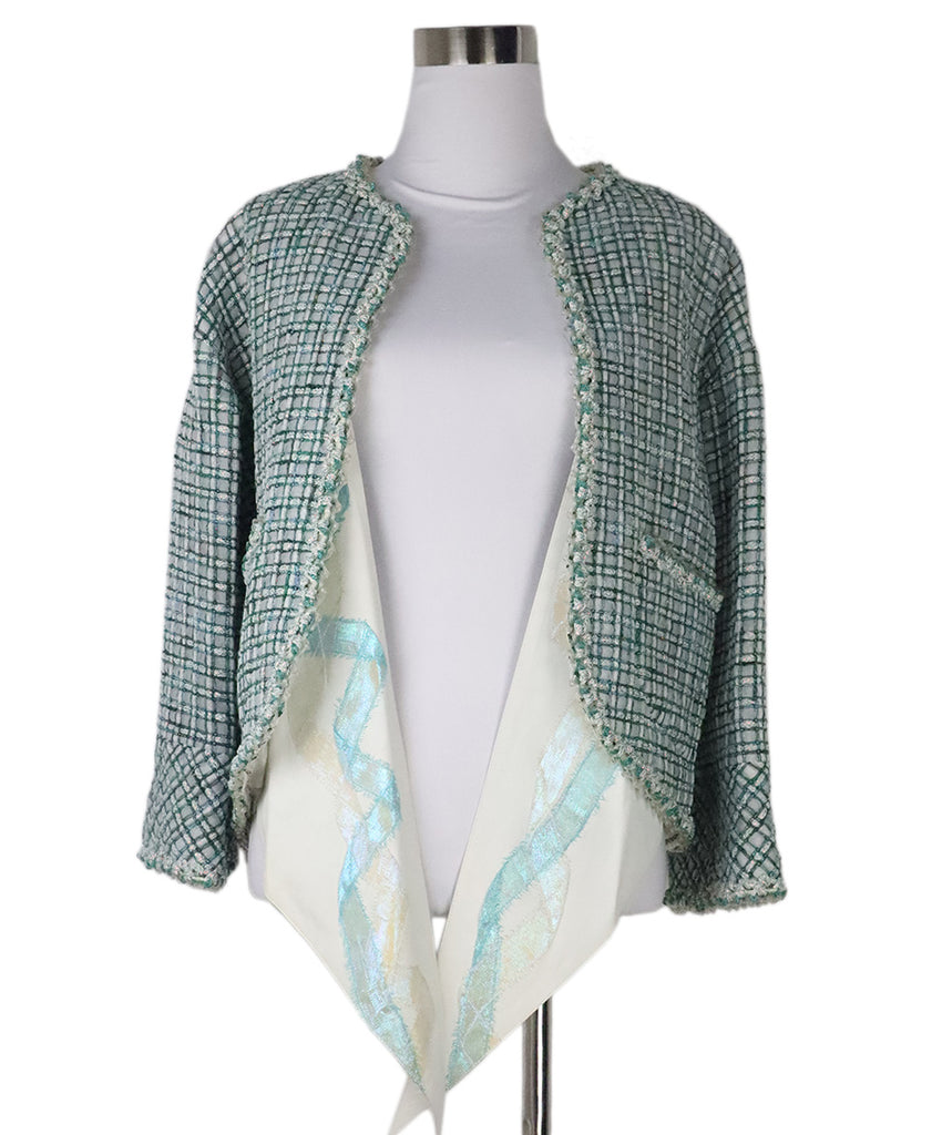 Chanel Green & Blue Tweed Jacket 