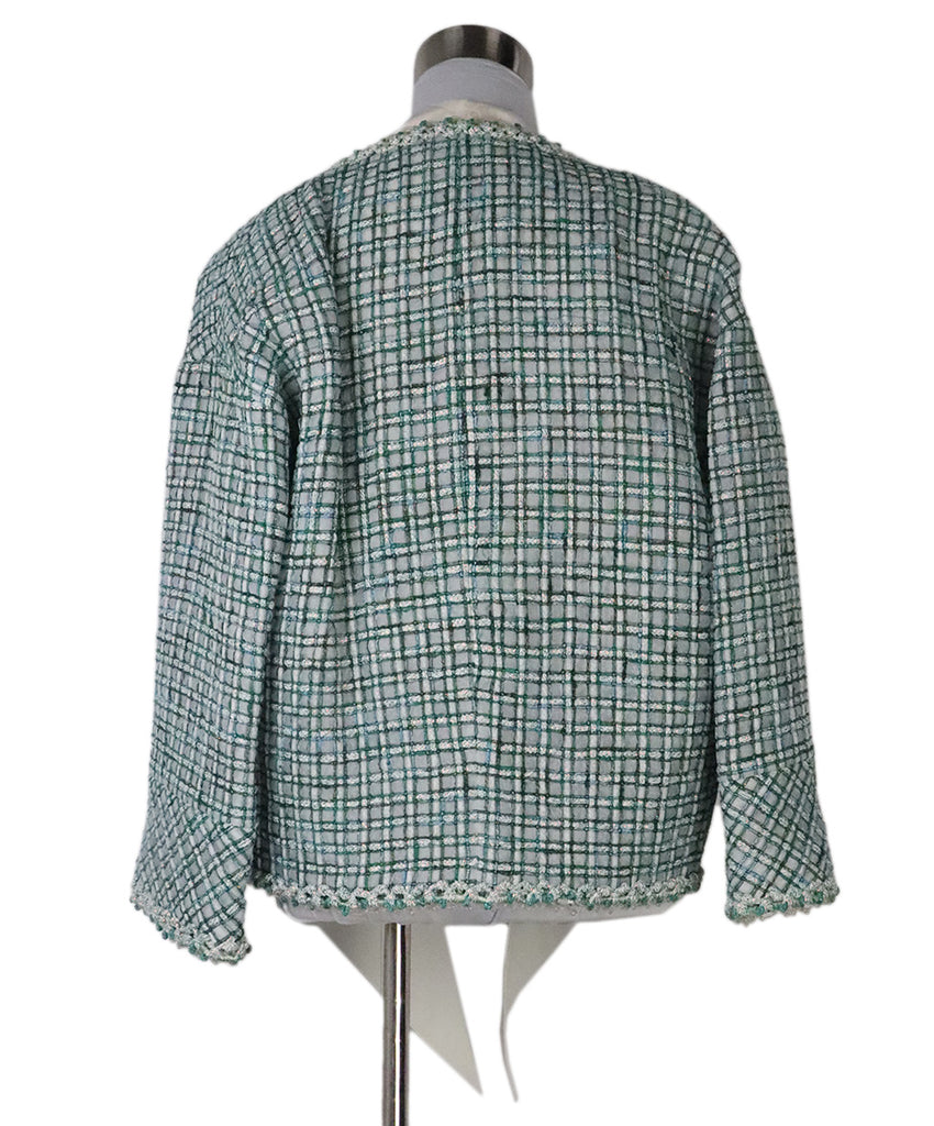 Chanel Green & Blue Tweed Jacket 2