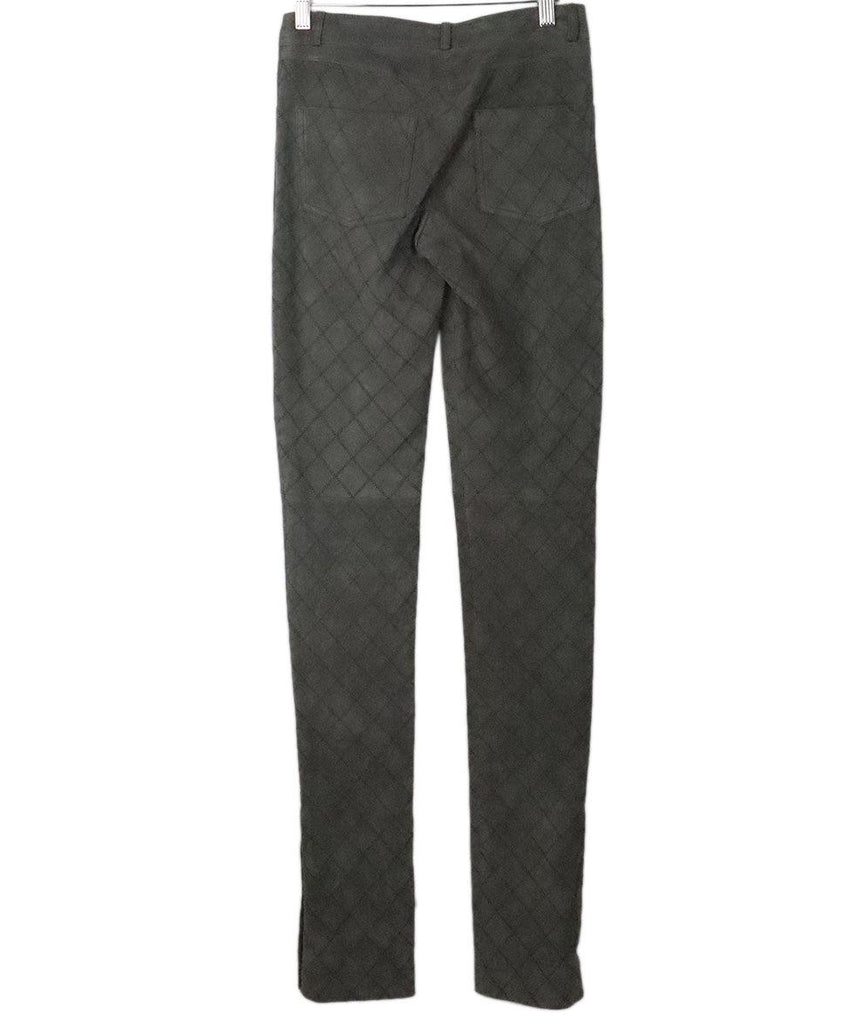 Chanel Grey Suede Pants 1