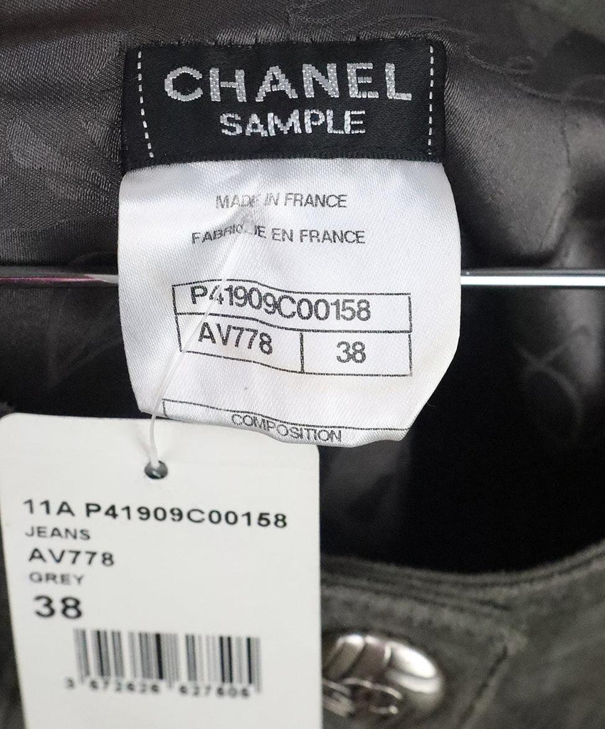 Chanel Grey Suede Pants 2