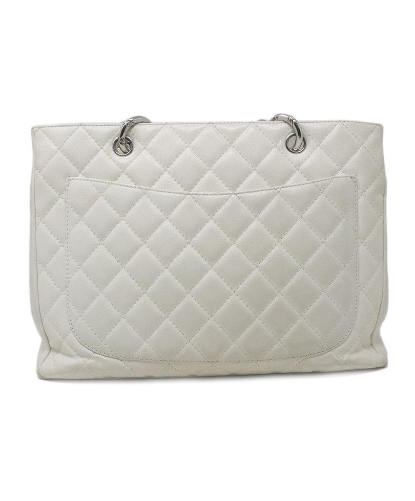 Chanel Ivory Caviar Leather Tote 2