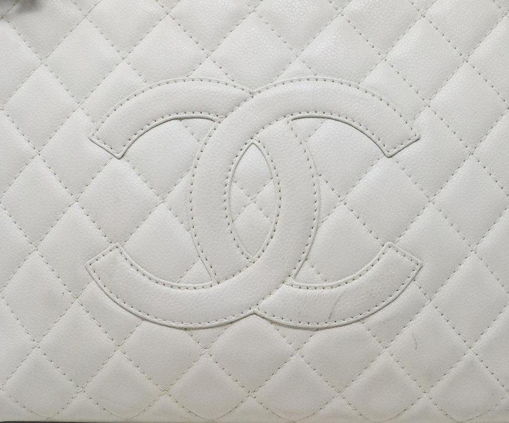 Chanel Ivory Caviar Leather Tote 9