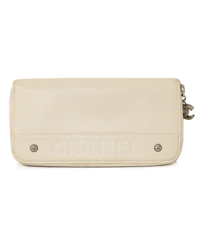 Chanel Ivory Caviar Leather Wallet 