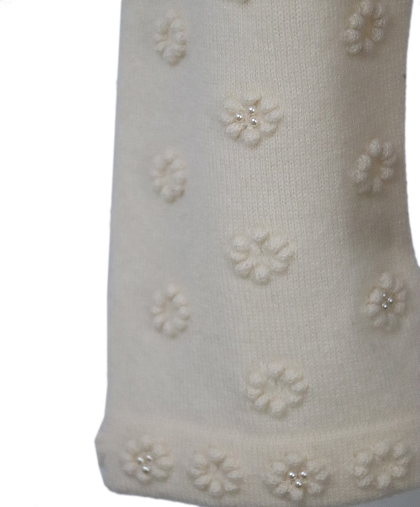 Chanel Ivory Cashmere Floral Cardigan 5