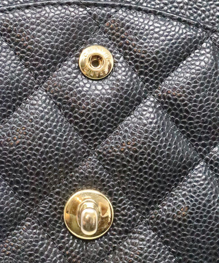 Chanel Black Caviar Leather Large Classic Flap Bag 14