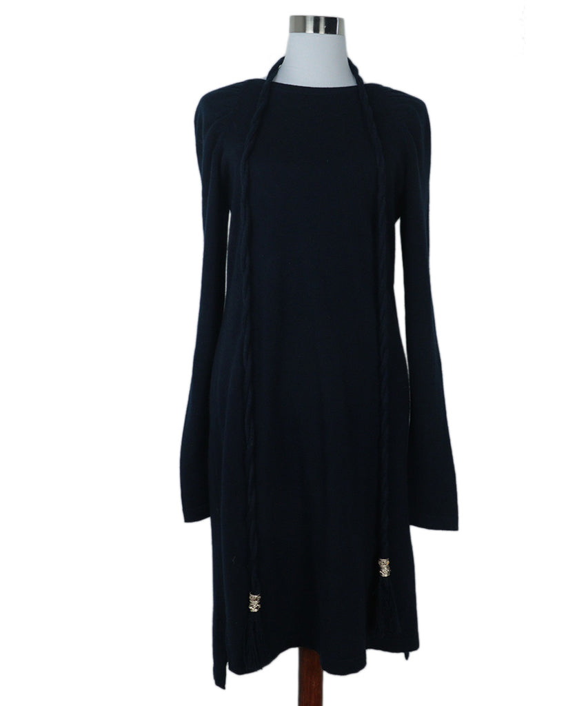 Chanel Navy Blue Cashmere Dress 