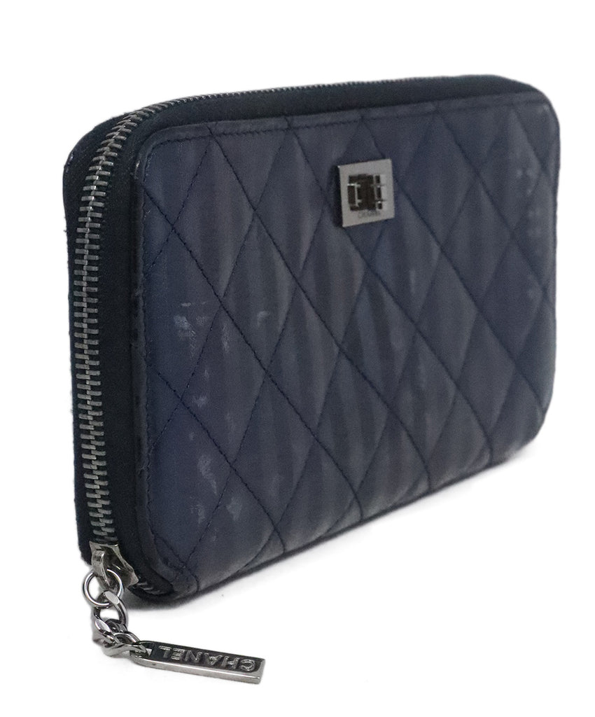 Chanel Navy Metallic Wallet 1