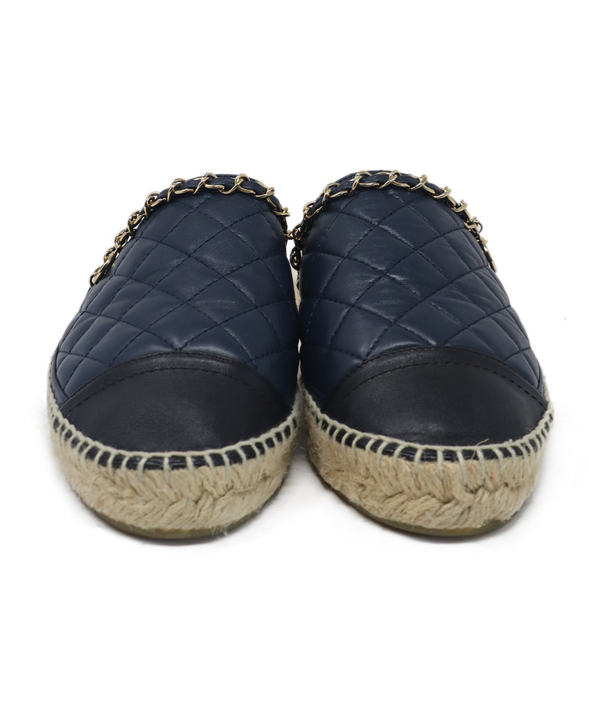 Chanel Navy & Black Espadrille Slides 3