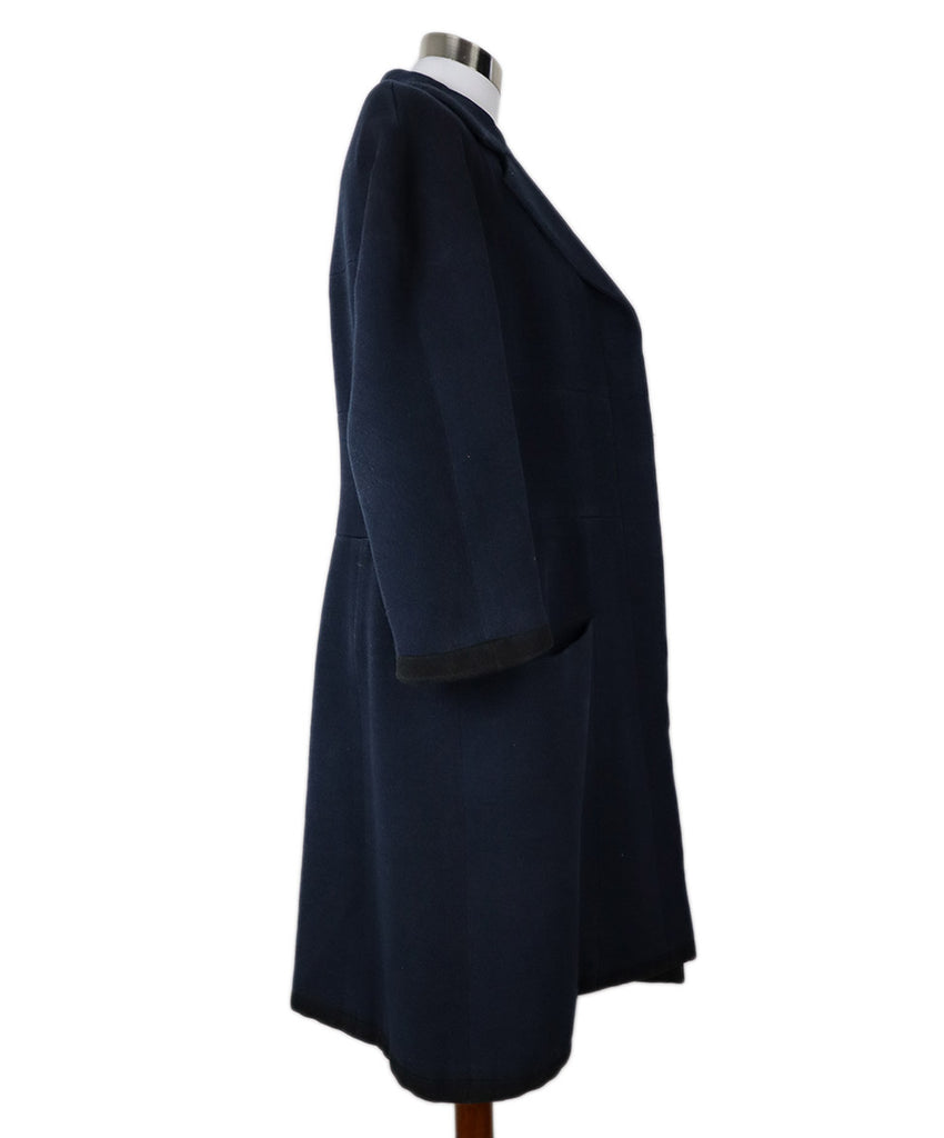 Chanel Navy & Black Wool Long Coat 2