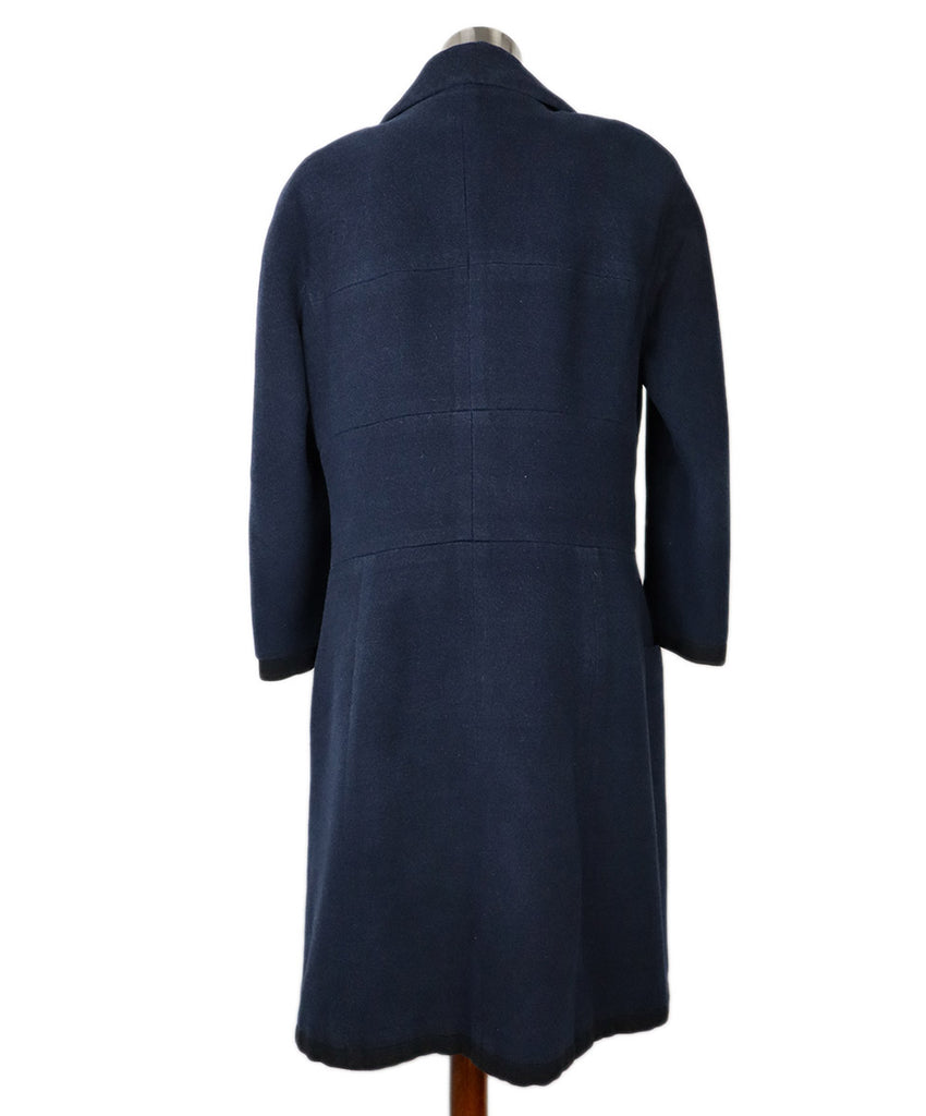 Chanel Navy & Black Wool Long Coat 3