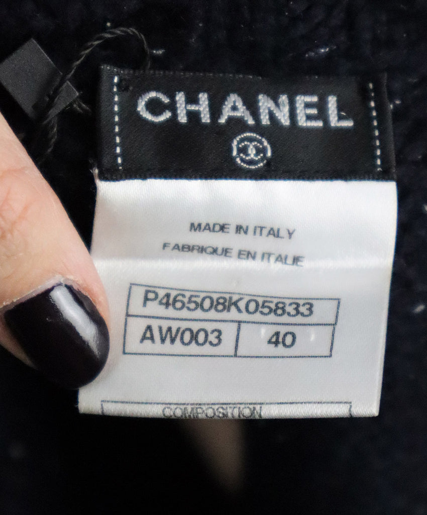 Chanel Navy & Green Cashmere Sweater 3