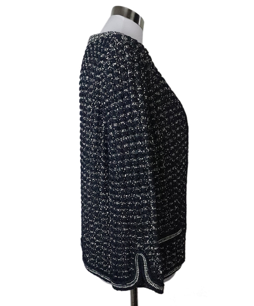 Chanel Navy Tweed Cardigan 1