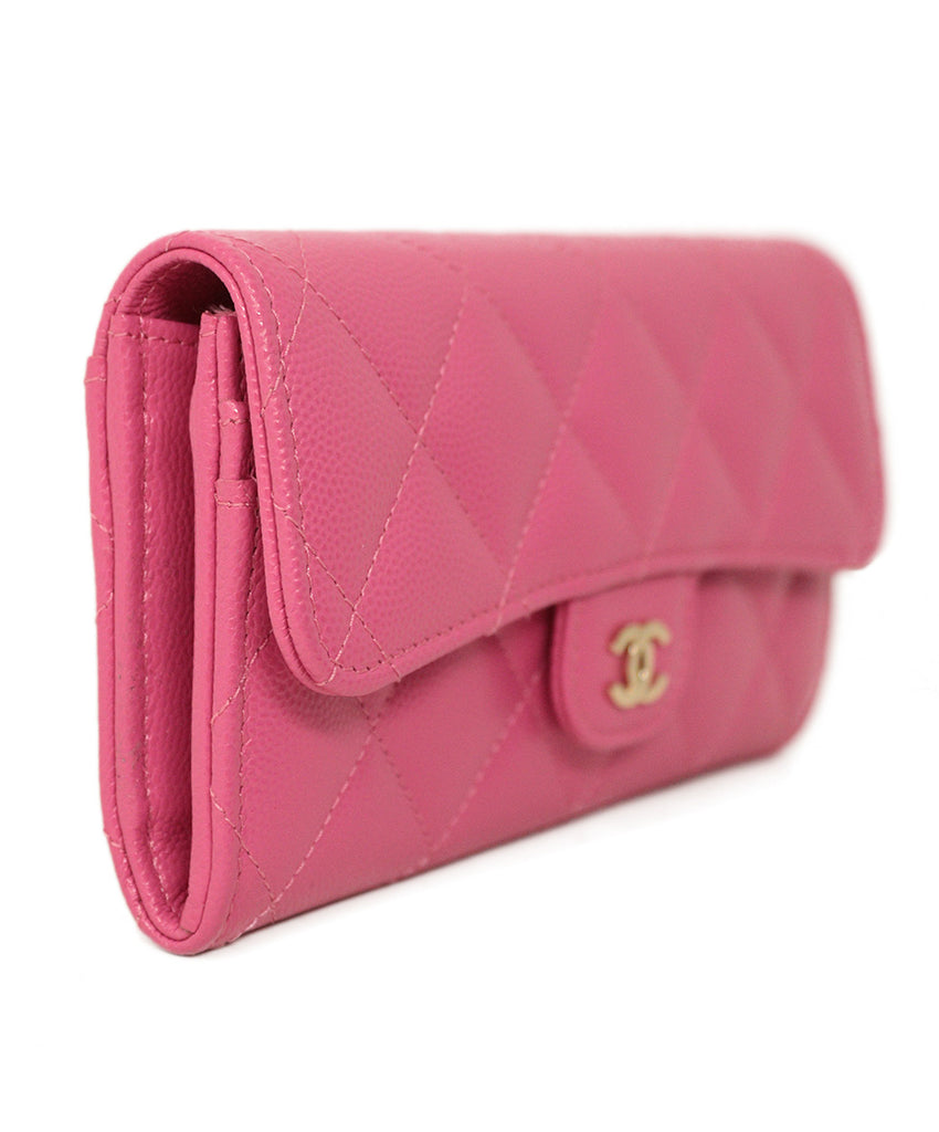 Chanel Pink Caviar Leather Wallet 1