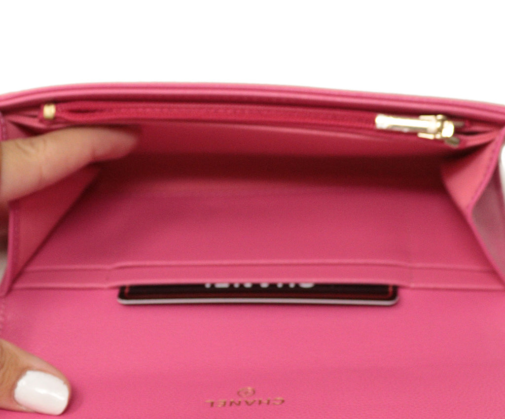 Chanel Pink Caviar Leather Wallet 6