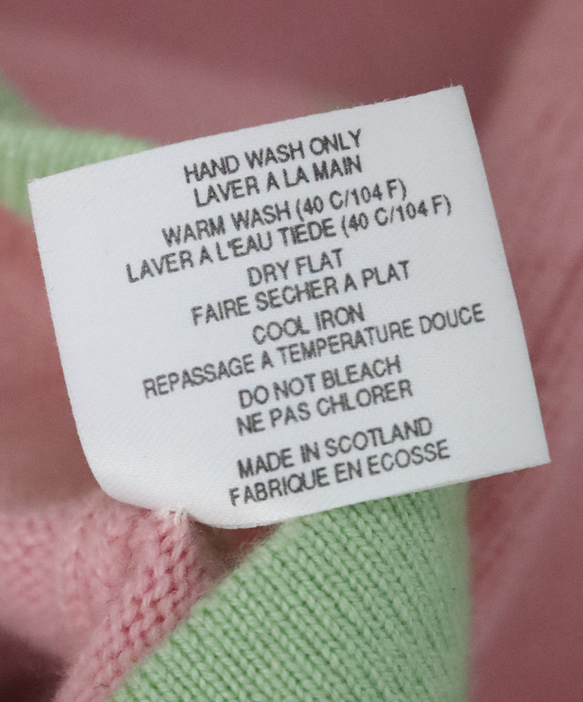 Chanel Vintage Pink & Mint Cashmere Cardigan 4