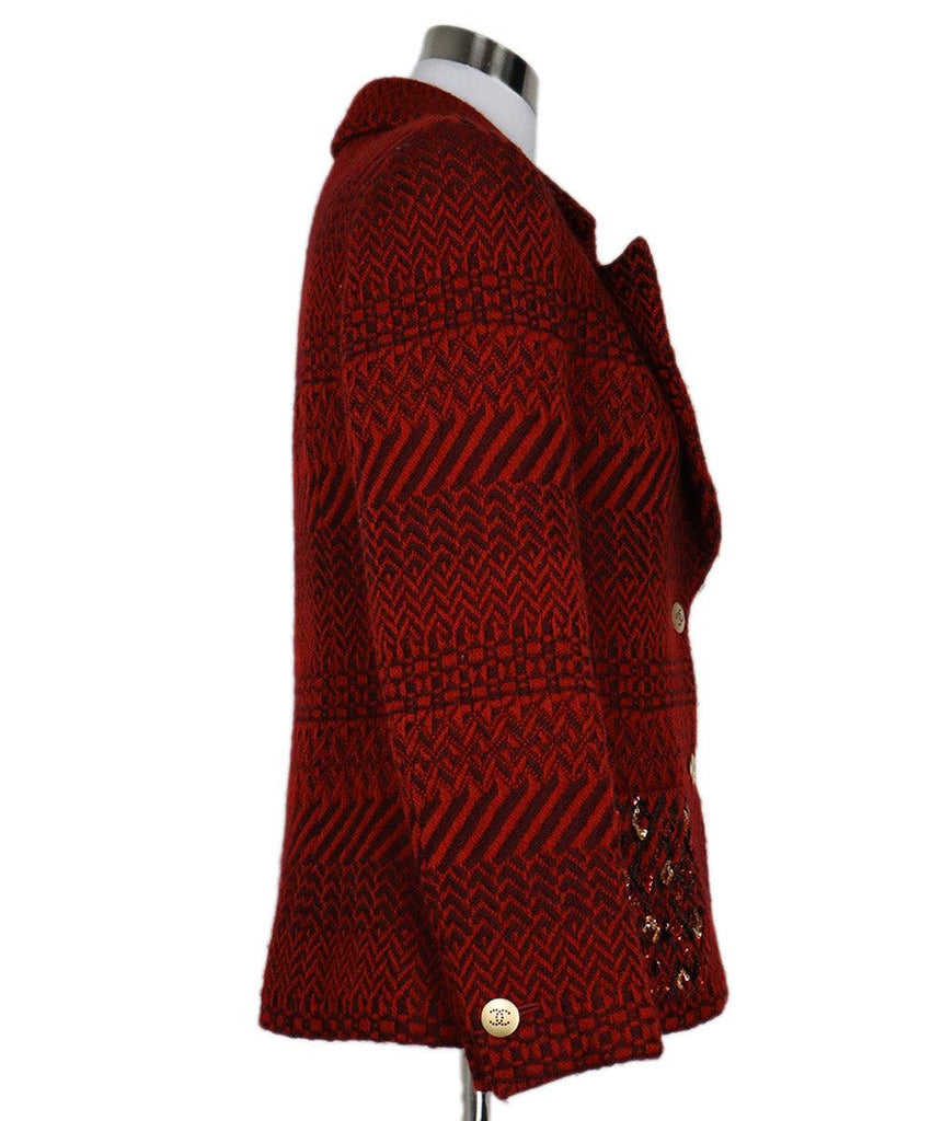 Chanel Fall 2001 Red & Plum Sequin Wool Jacket 1