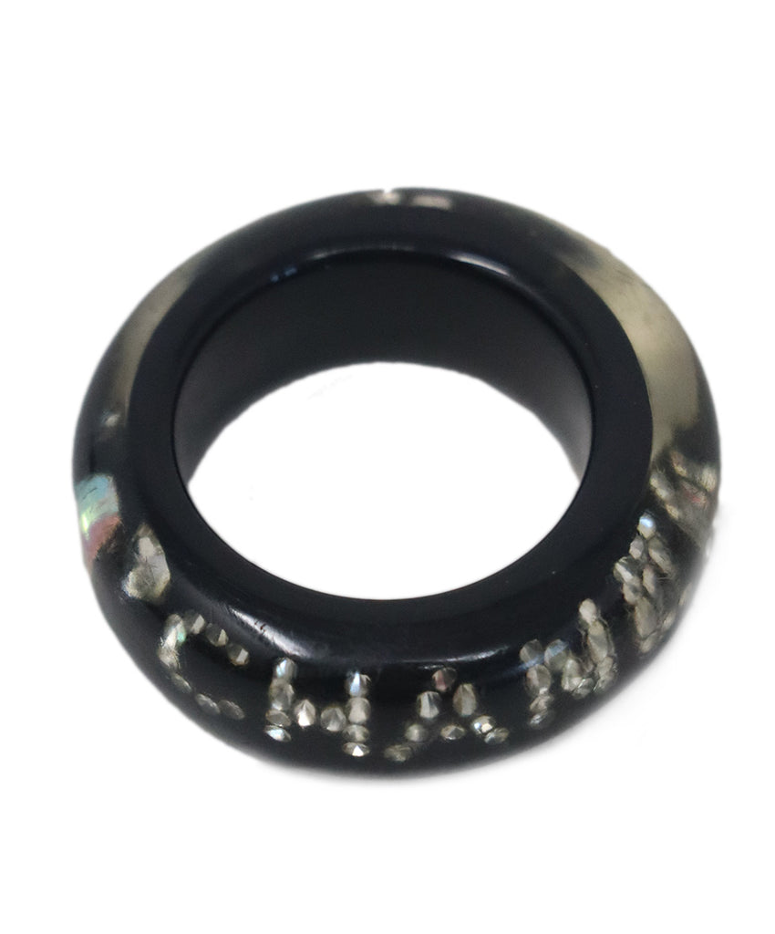 Chanel Black Lucite Ring 1