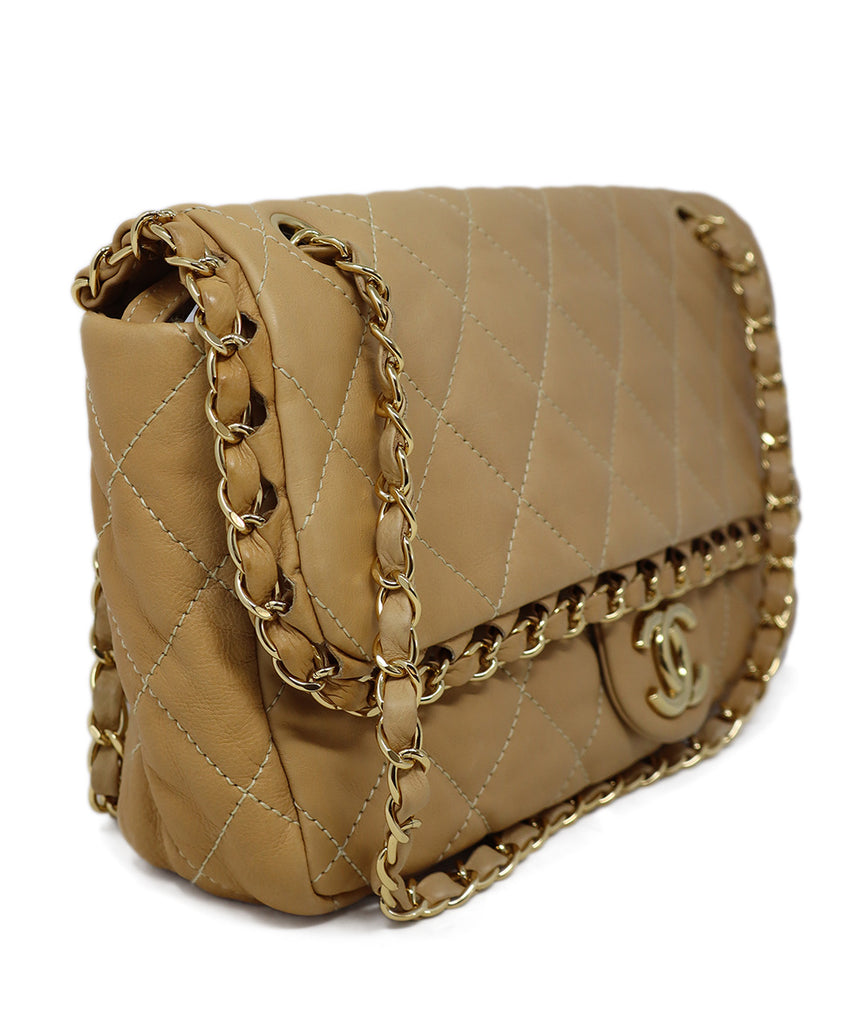 Chanel Tan Leather Chain Shoulder bag 1