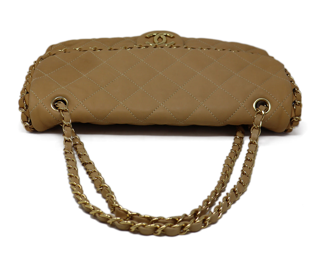 Chanel Tan Leather Chain Shoulder bag 4