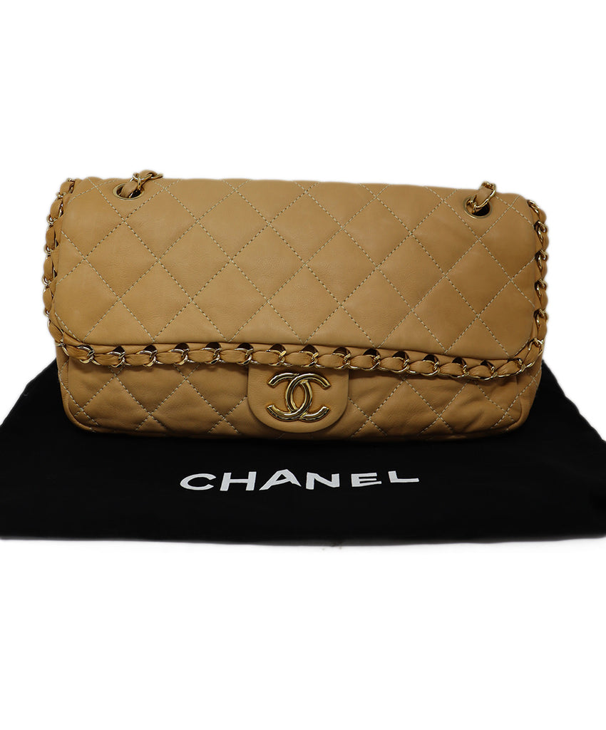 Chanel Tan Leather Chain Shoulder bag 5