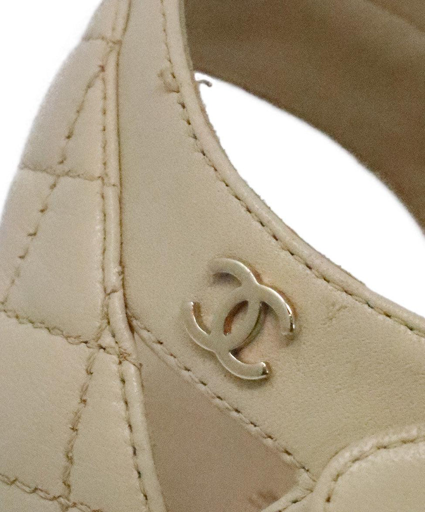 Chanel Tan Quilted Leather Heels 7