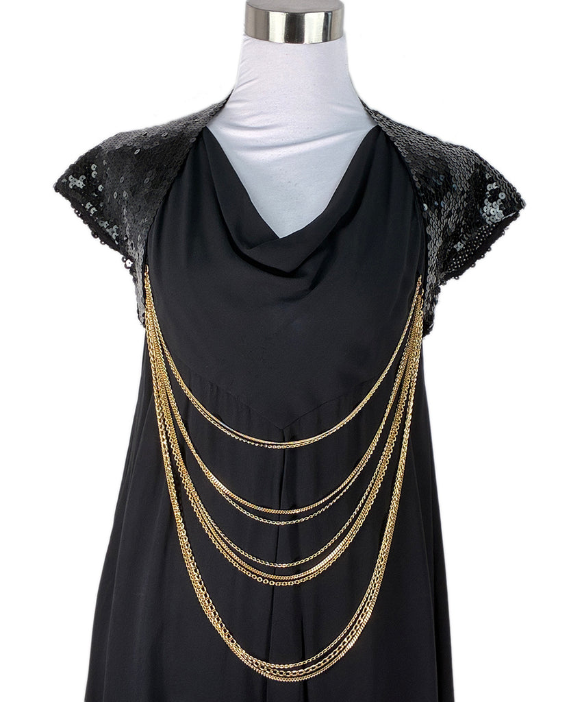 chanel black dress with gold chains Gold One Shoulder Metallic Ball Gown main image 1