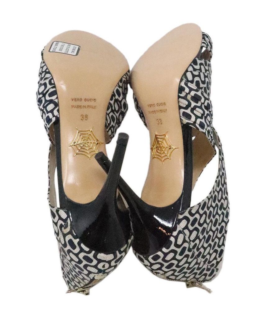 Charlotte Olympia B&W Silk Heels 4