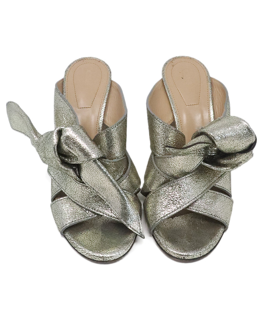 Chloe Silver Rhinestone Heeled Slides 3