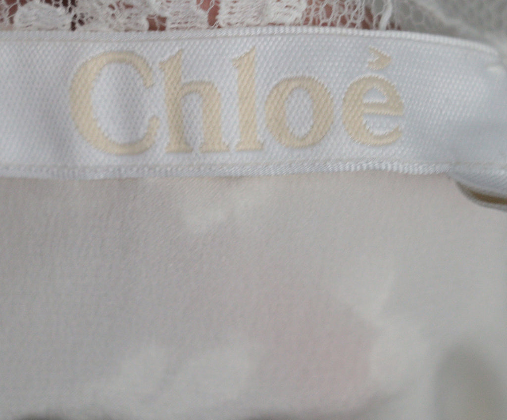 Chloe White Silk Lace Blouse 3