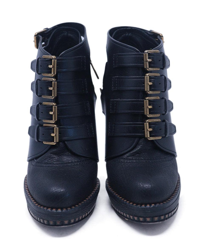 Christian Dior Black Leather Buckle Booties 3