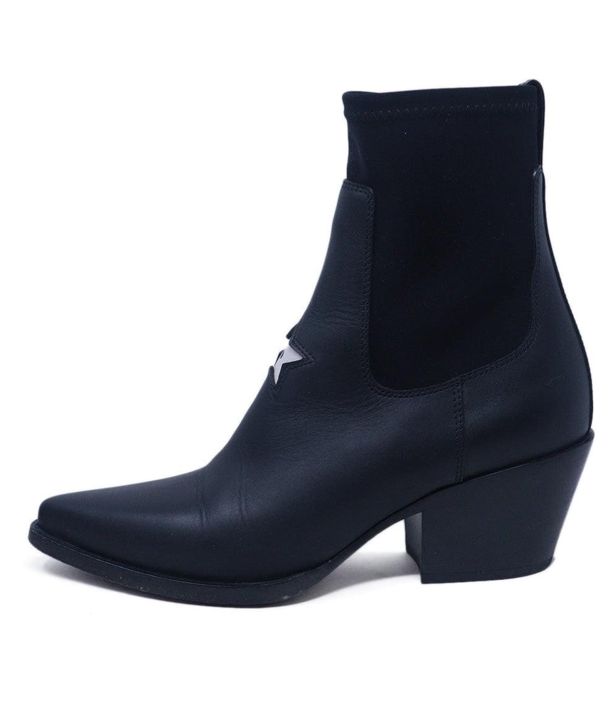 Christian Dior Black Leather Star Booties 1