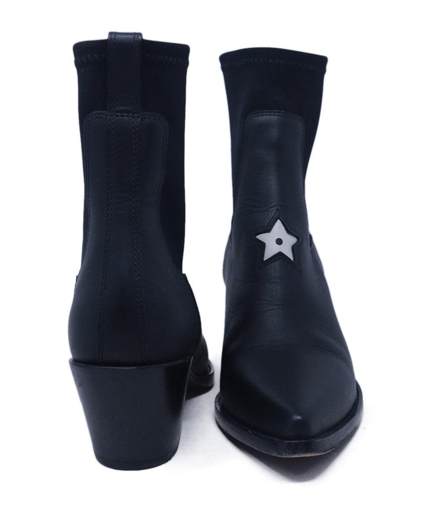 Christian Dior Black Leather Star Booties 2