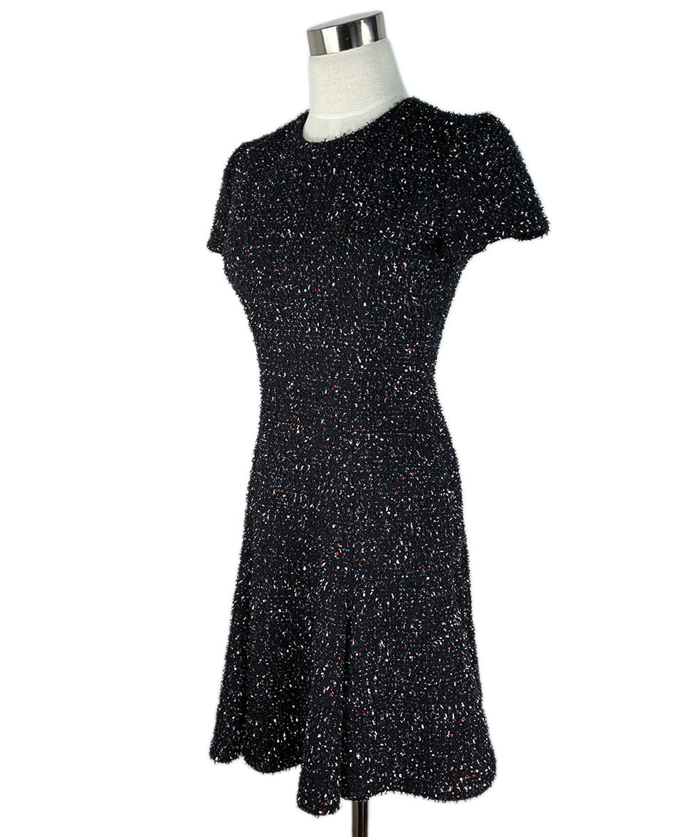 Christian Dior Speckled Black Tweed Dress sz 4