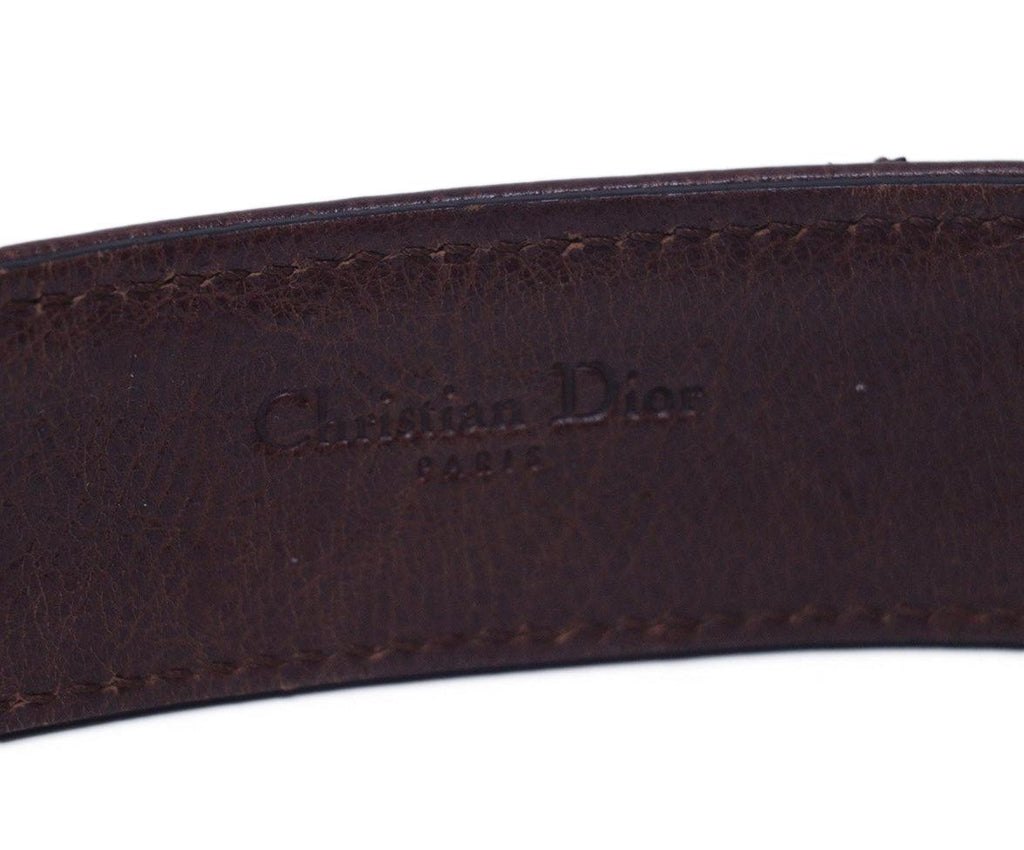 Christian Dior Brown Embroidered Belt 2