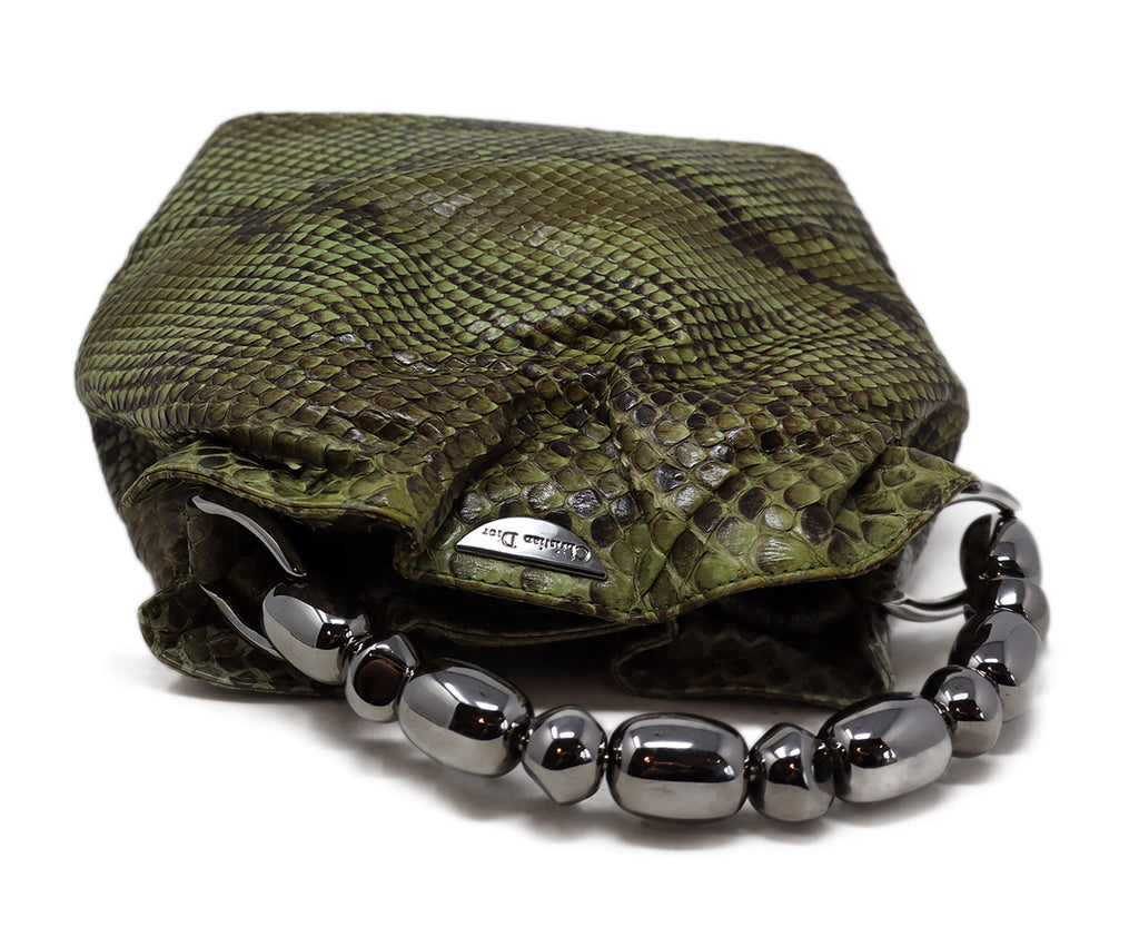 Christian Dior Green Snake Skin Handbag 4