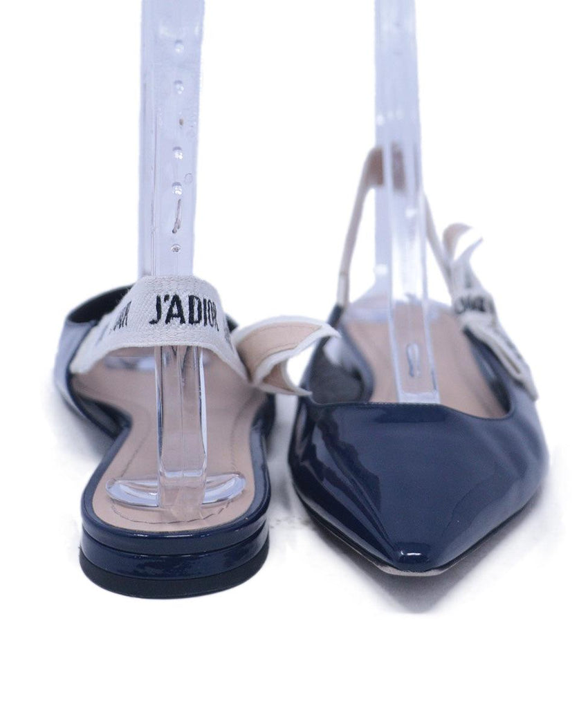 Christian Dior Navy Patent Leather Slingbacks 2