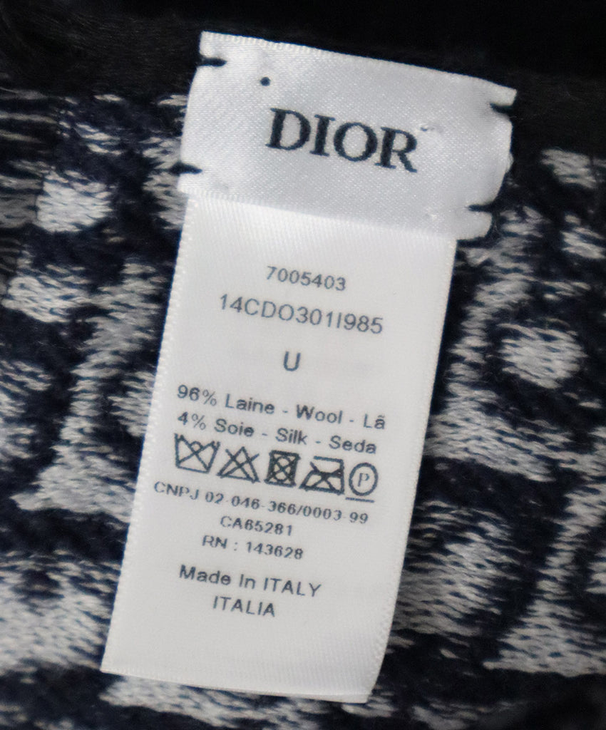 Christian Dior Navy & White Monogram Shawl 3