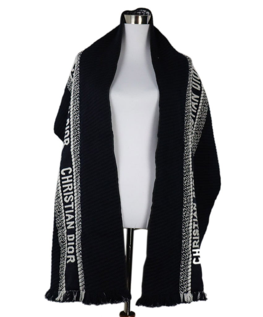 Christian Dior Navy & White Monogram Shawl 