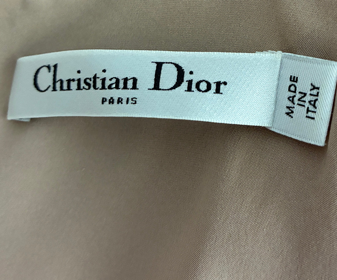 Christian Dior Nude Pink Wool Silk Sleeveless Dress sz40 l